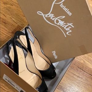 Louboutin black sling back